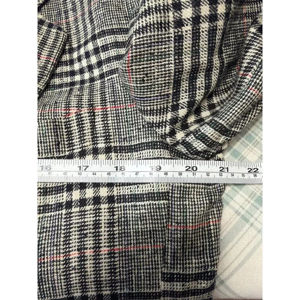 BOSS Hugo Boss Men's 42S Plaid Gray Plaid Wool Blazer Glen Check Sport Coat